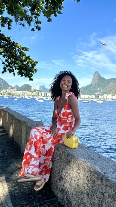 Vestido Yara Estampa Laranja - Mercê