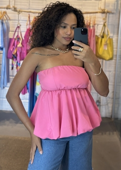 Blusa Balonê Sem Alças Liana Pink