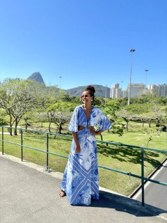 Vestido Megan Estampa Azul P ao GG na internet