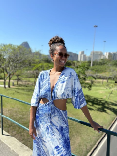 Imagem do Vestido Megan Estampa Azul P ao GG