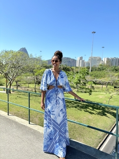 Vestido Megan Estampa Azul P ao GG - loja online