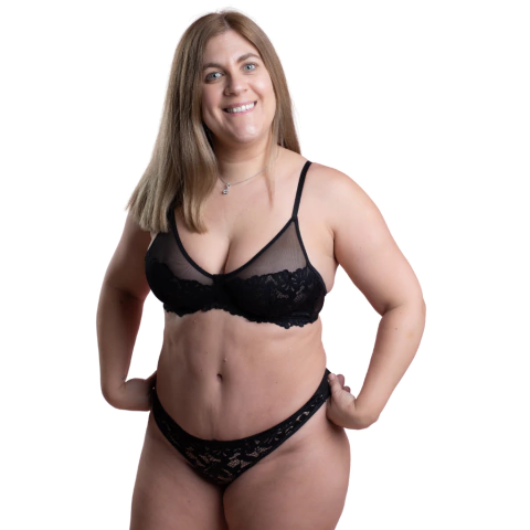 Conjunto Soutien Con Aro Y Less De Puntilla (01086)