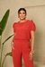 Conjunto de calça e blusa manga curta CREPE Lorena-10114 Telha - loja online