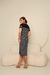 VESTIDO DUAS CORES LISTRADO LISO ISABEL - 30155 - Lamar Oficial 