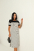 VESTIDO DUAS CORES LISTRADO LISO ISABEL - 30155 - loja online