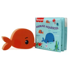 LIVRO DE BANHO ANIMAIS AQUÁTICOS COM ESPONJINHA - FISHER PRICE - Mamu Kids Store