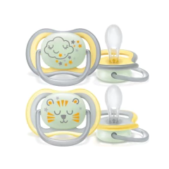 AVENT - CHUPETA ULTRA AIR NOTURNO DUPLA DECORADA 18+ AMARELO - comprar online