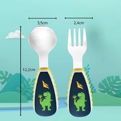 KIT 2 TALHERES DE METAIS COM ESTOJO - DINO - comprar online