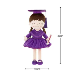 GLOVELEYA - BONECA 40CM SPRING FORMATURA LILÁS - CASTANHO COM NOME na internet