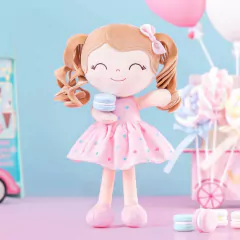 Imagem do GLOVELEYA - BONECA 30CM SPRING CACHOS ROSA - CORAÇÕES