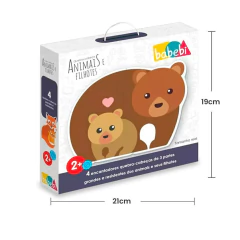 BABEBI - ANIMAIS E FILHOTES QUEBRA-CABEÇA DE MADEIRA 2 ANOS - comprar online