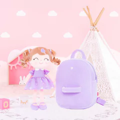 GLOVELEYA - MOCHILA COM BONECA PRINCESA - LILÁS - Mamu Kids Store
