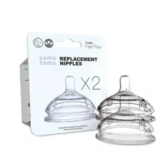 COMOTOMO - KIT COM 2 BICOS DE MAMADEIRA 3 FUROS +6M