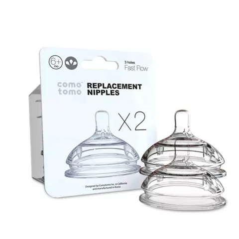 COMOTOMO - KIT COM 2 BICOS DE MAMADEIRA 3 FUROS +6M