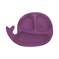CLINGO - PRATO INFANTIL BALEIA COLORS COM TAMPA ROSE - Mamu Kids Store