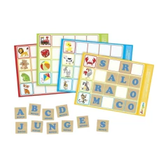 JUNGES - JOGO BINGO LETRAS EM MADEIRA - 90 PEÇAS - loja online