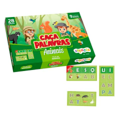 SOPECCA - JOGO CAÇA PALAVRAS ANIMAIS EM MADEIRA 28 PEÇAS