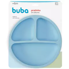 BUBA - PRATINHO EM SILICONE COM VENTOSA - AZUL