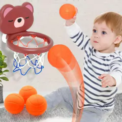 BRINQUEDO DE BANHO COM VENTOSA CESTA DE BASQUETE URSINHO COM 3 BOLAS - comprar online