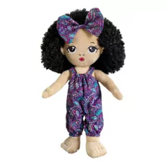 JUSTQUNSEEN - BONECA 50CM AFRO JARDINEIRA ROXO - Mamu Kids Store