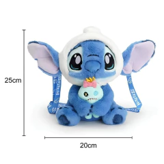 PELÚCIA COM BOLSO E ALÇA - STITCH COM TOUCA - 25CM - comprar online