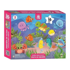 NIG - QUEBRA CABEÇA GIGANTE EM MADEIRA VISITA AO AQUÁRIO 16 PEÇAS na internet