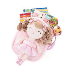 GLOVELEYA - MOCHILA COM BONECA BAILARINA CACHOS - LOIRA