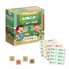 SOPECCA - BINGO APRENDENDO A CALCULAR ADIÇÃO E SUBTRAÇÃO EM MADEIRA