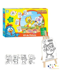 NIG - KIT PINTURA BRINQUEDO DE MADEIRA GALINHA PINTADINHA OFICIAL