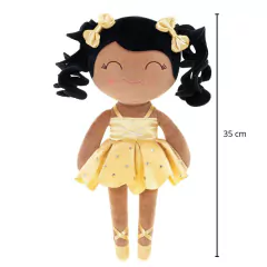 GLOVELEYA - BONECA 35CM BAILARINA AMARELA CACHOS - MORENA - comprar online