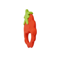 MULTIKIDS - MORDEDOR DE SILICONE FUNNY FRUIT MORANGO - Mamu Kids Store