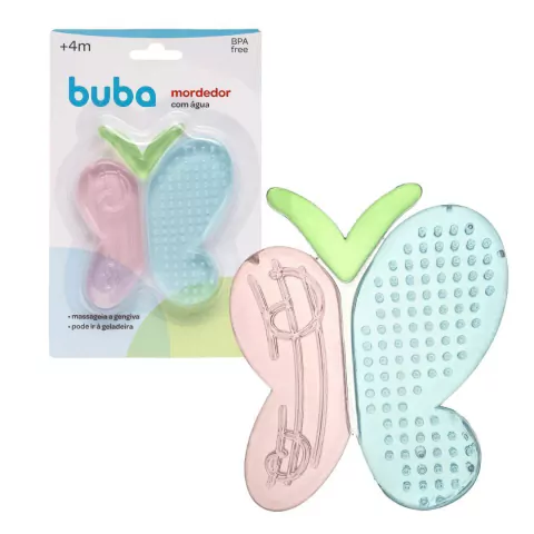 BUBA - MORDEDOR E MASSAGEADOR DE GENGIVAS COM ÁGUA BORBOLETA