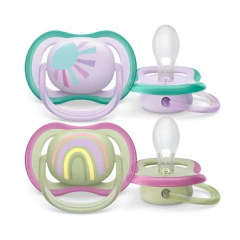 AVENT - CHUPETA ULTRA AIR DUPLA DECORADA 0-6M ROSA E VERDE - comprar online