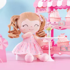 GLOVELEYA - MOCHILA COM BONECA SPRING CORAÇÕES - ROSA - Mamu Kids Store