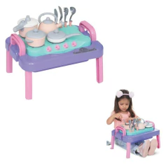 MERCOTOYS - MESINHA PLAYSET DE COZINHA BABY CHARMOSA - ROSA