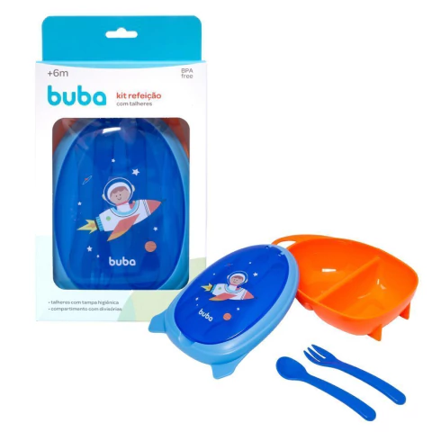 BUBA - KIT REFEIÇÃO COM TALHERES AVENTURAS ASTRONAUTA