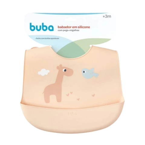 BUBA - BABADOR DE SILICONE COM PEGA-MIGALHAS CLOUDY - BEGE