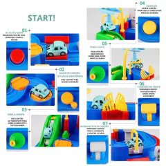 PISTA E ACESSÓRIOS 8 NÍVEIS ADVENTURE HELICÓPTERO COM 4 CARRINHOS - AZUL na internet