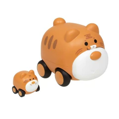 BUBA - CARRINHO DE FRICÇÃO ANIMAL COM FILHOTE MARROM CLARO