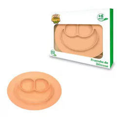 TURMINHA GUARÁ - PRATO DE SILICONE COM DIVISÓRIAS LARANJA