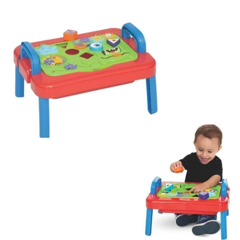 MERCOTOYS - MESINHA DE ATIVIDADES DIDÁTICA MULTIUSO - COLORIDA