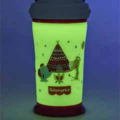 FISHER PRICE - COPO PLAYFUL GLOW IN THE DARK 300ML - ROSA - loja online