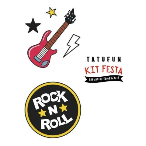 TATUFUN - KIT FESTA GUITAR HERO TATUAGEM TEMPORÁRIA INFANTIL