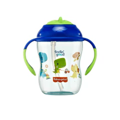 FISHER PRICE - COPO DE TREINAMENTO COM CANUDO 270ML - AZUL - Mamu Kids Store