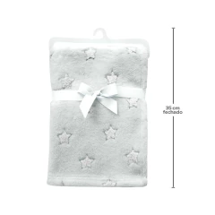 BUBA - MANTINHA ESTRELINHAS EM MICROFIBRA 90X75 - CINZA - comprar online