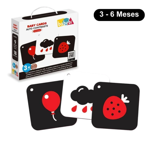 BABEBI - BABY CARDS ALTO CONTRASTE CARTÃO SENSORIAL - (3 a 6 meses)