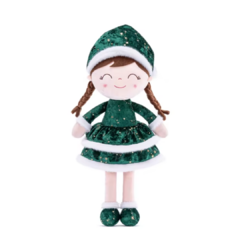 GLOVELEYA - BONECA 40CM SPRING NATAL CASTANHO - VERDE COM SACOLA - comprar online