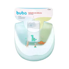 BUBA - BABADOR EM SILICONE COM PEGA-MIGALHAS E ESTOJO DINO