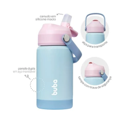 BUBA - COPO TÉRMICO PAREDE DUPLA COM CANUDO 300ML - CANDY - loja online