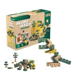 BRINQUEDO DE MONTAR MACIO - INVENT+MAIS - DINO BANG - 41 PEÇAS